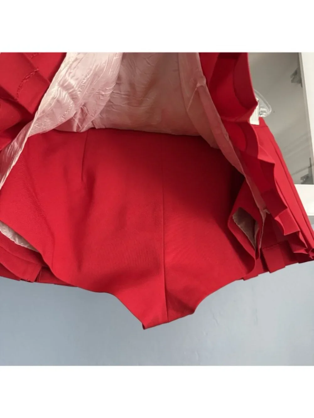 Sandy Liang Franc Micro Skort Mini Pleated Red - Picture 5 of 13